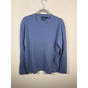 Polo Ralph Lauren Sweater Light Blue Washable Cashmere Casual Preppy Outdoor L
